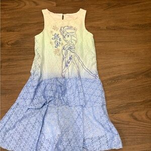 Disney Let It Go Lace Kids Dress - Blue and Cream